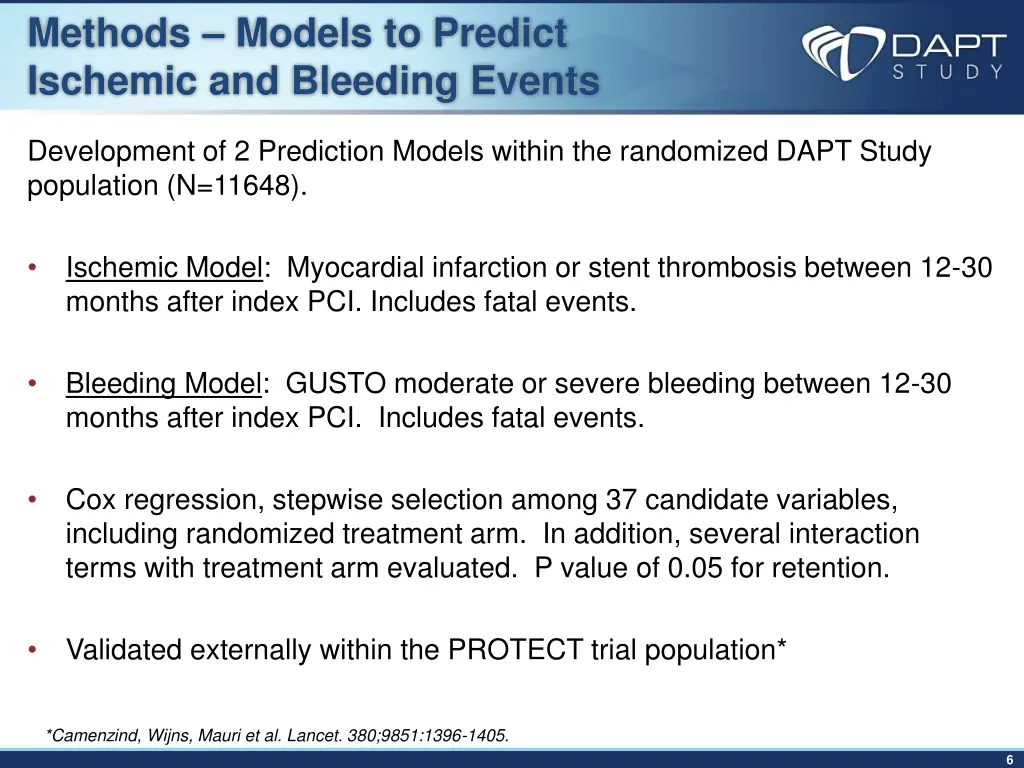 methods models to predict ischemic and bleeding