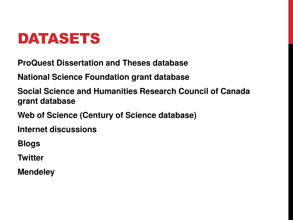 datasets
