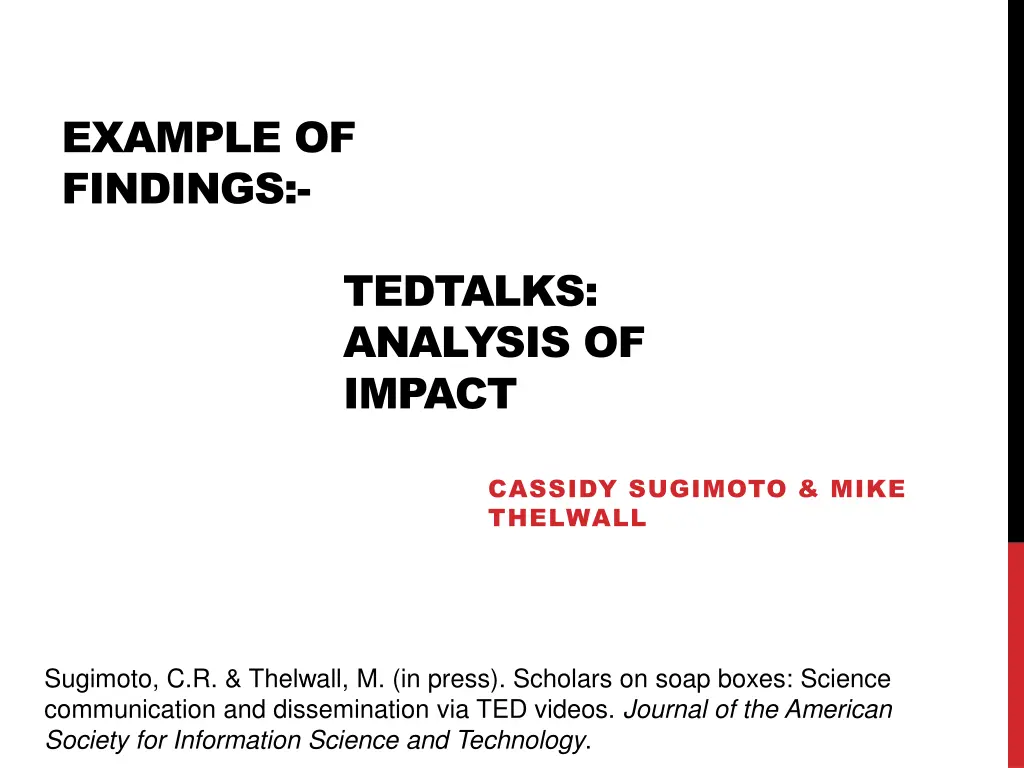 example of findings