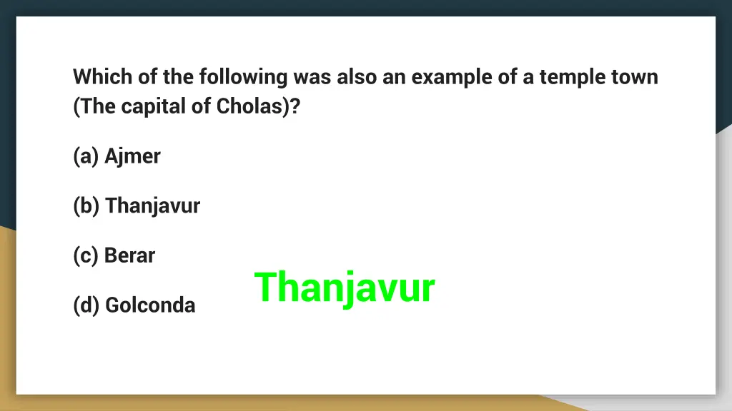 which of the following was also an example