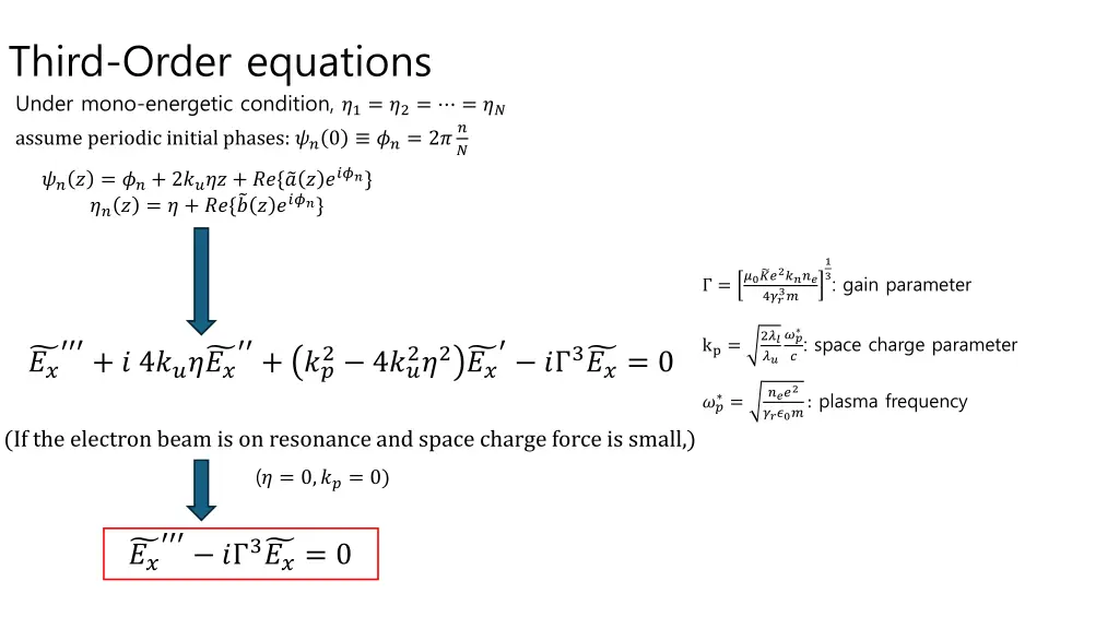 third order equations under mono energetic