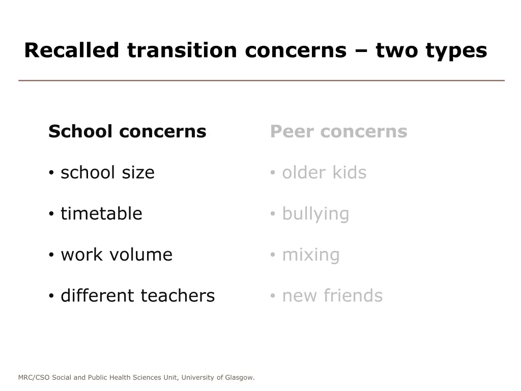 recalled transition concerns two types 1