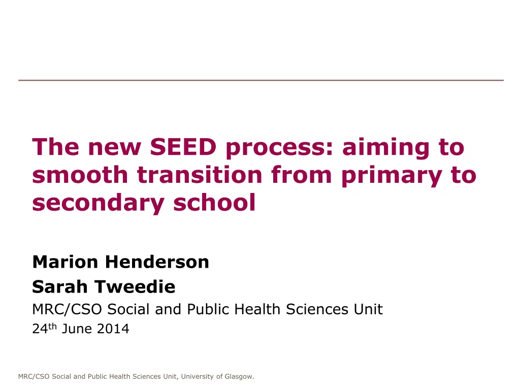 the new seed process aiming to smooth transition
