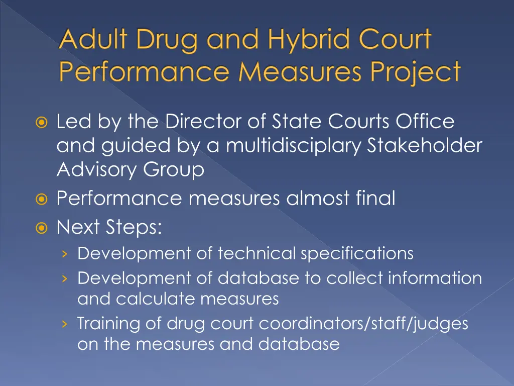 adult drug and hybrid court performance measures