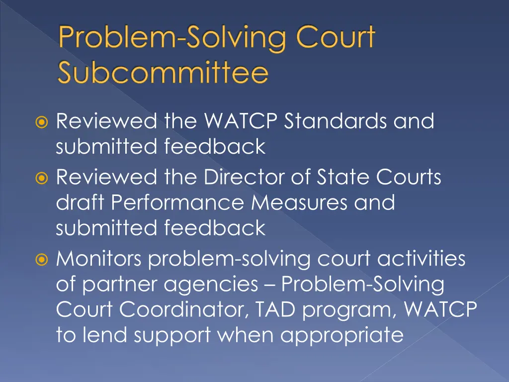 problem solving court subcommittee