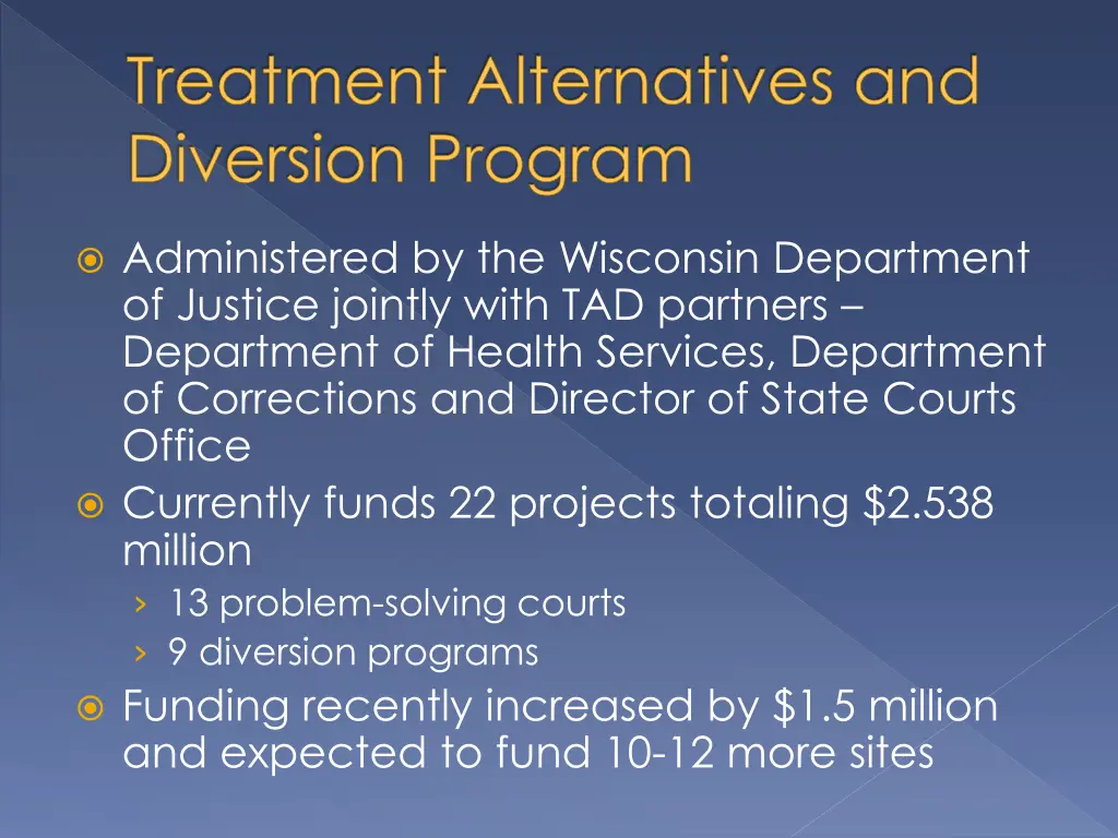 treatment alternatives and diversion program