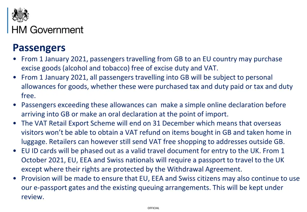 passengers from 1 january 2021 passengers