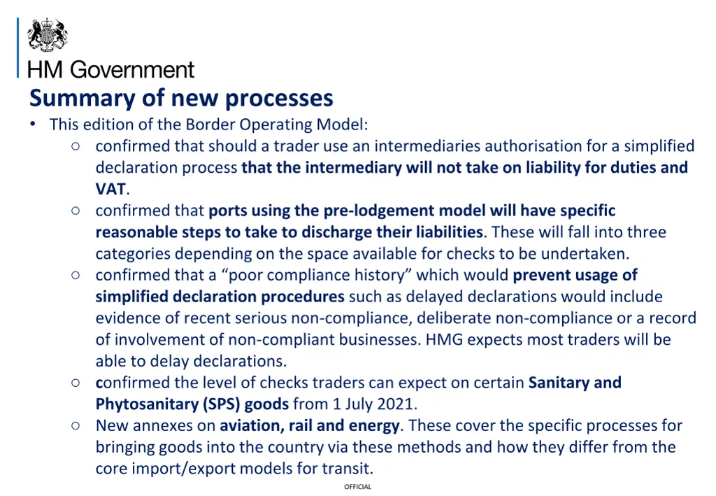 summary of new processes this edition