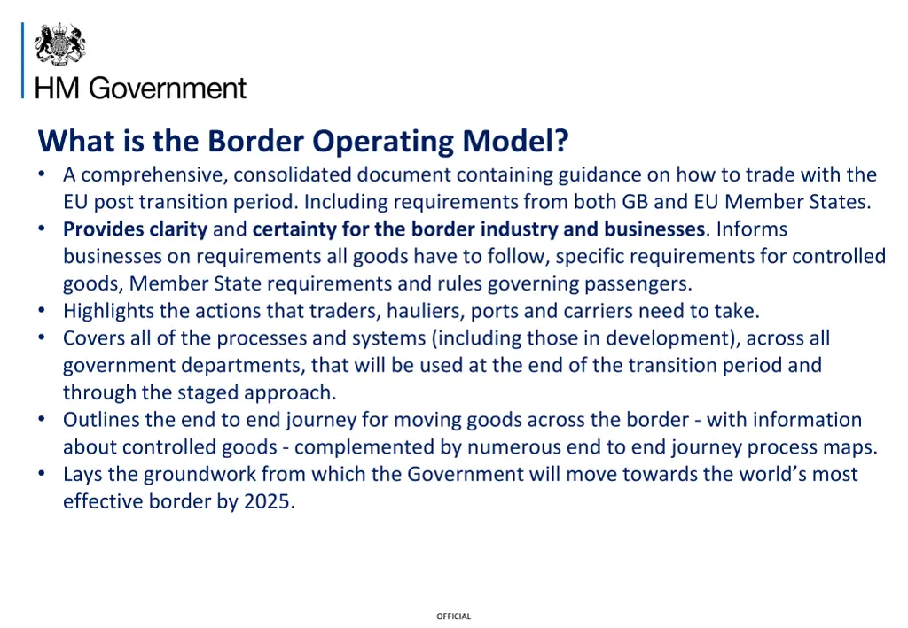 what is the border operating model