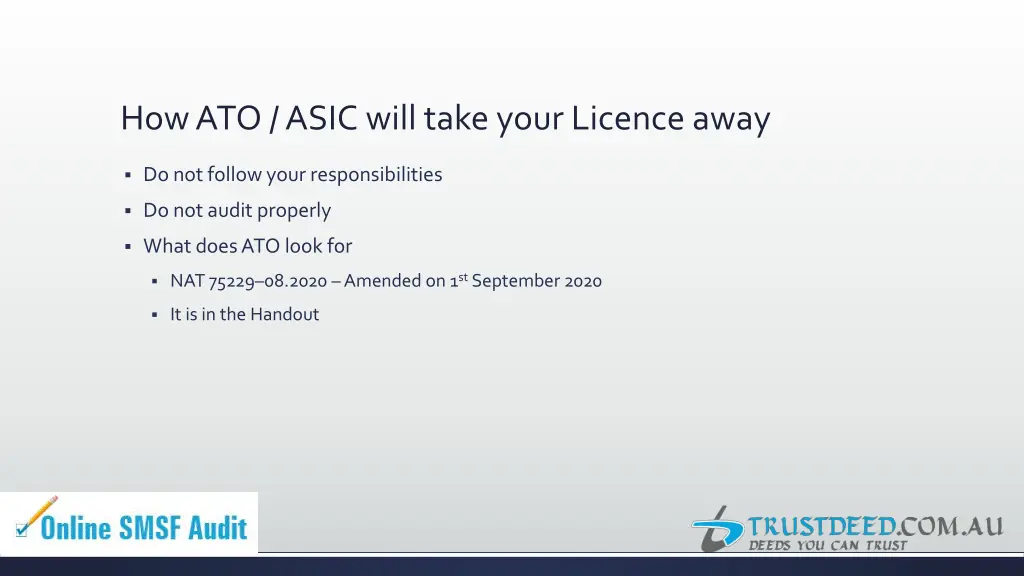 how ato asic will take your licence away