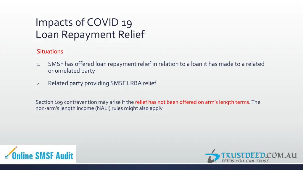impacts of covid 19 loan repayment relief