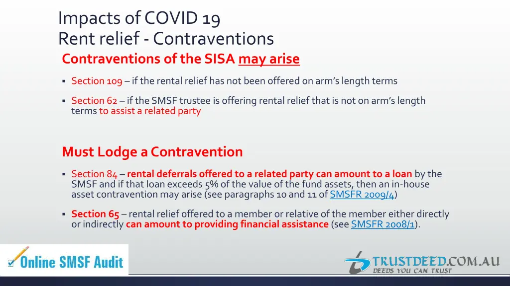 impacts of covid 19 rent relief contraventions