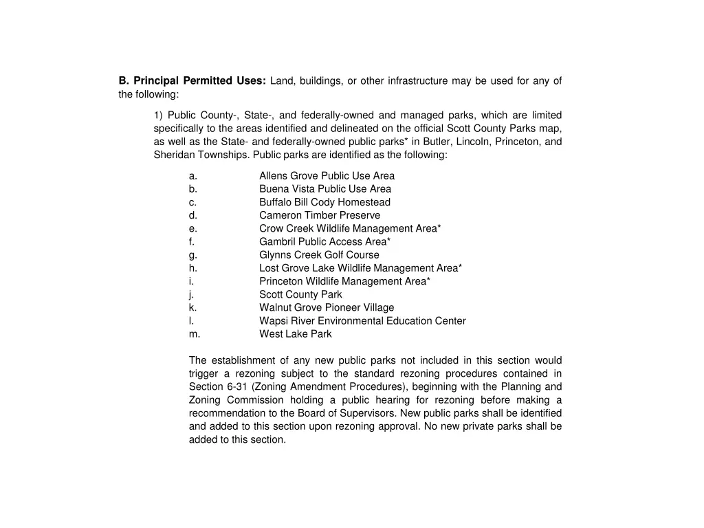 b principal permitted uses land buildings