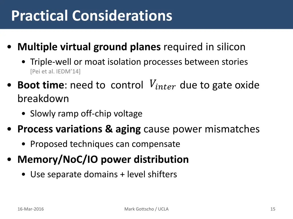 practical considerations