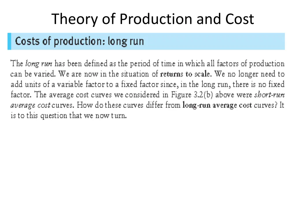 theory of production and cost 18