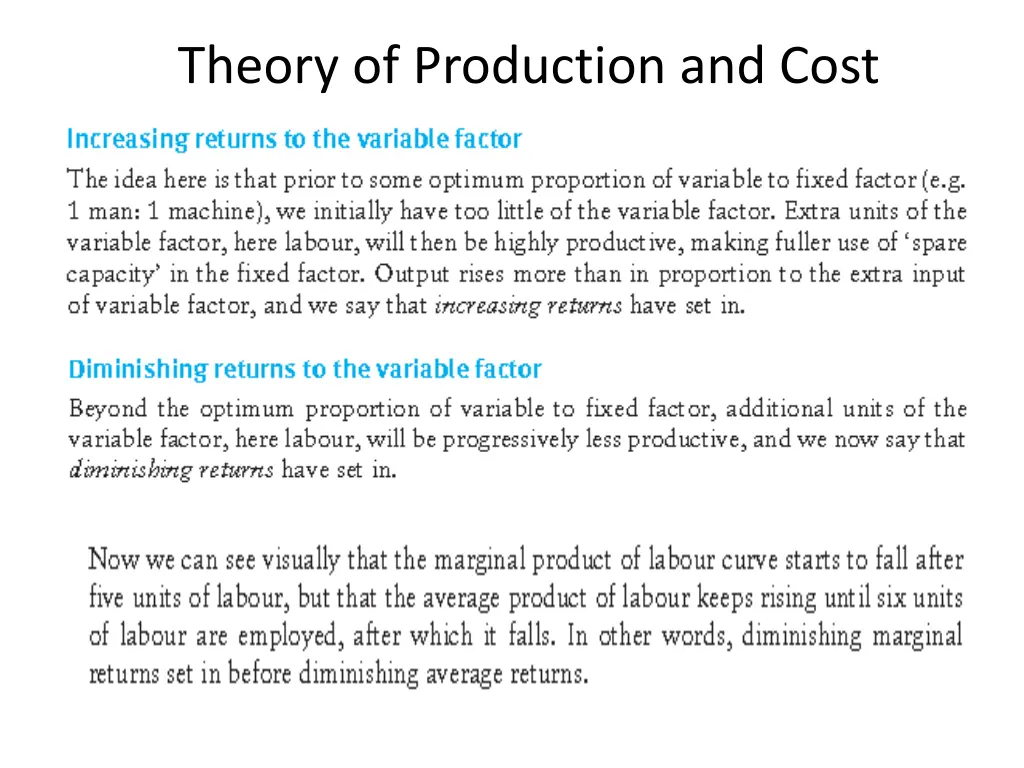 theory of production and cost 2