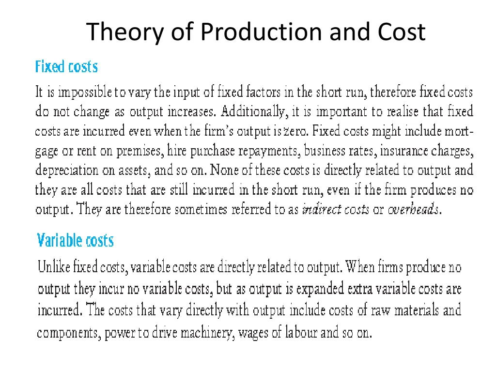 theory of production and cost 7