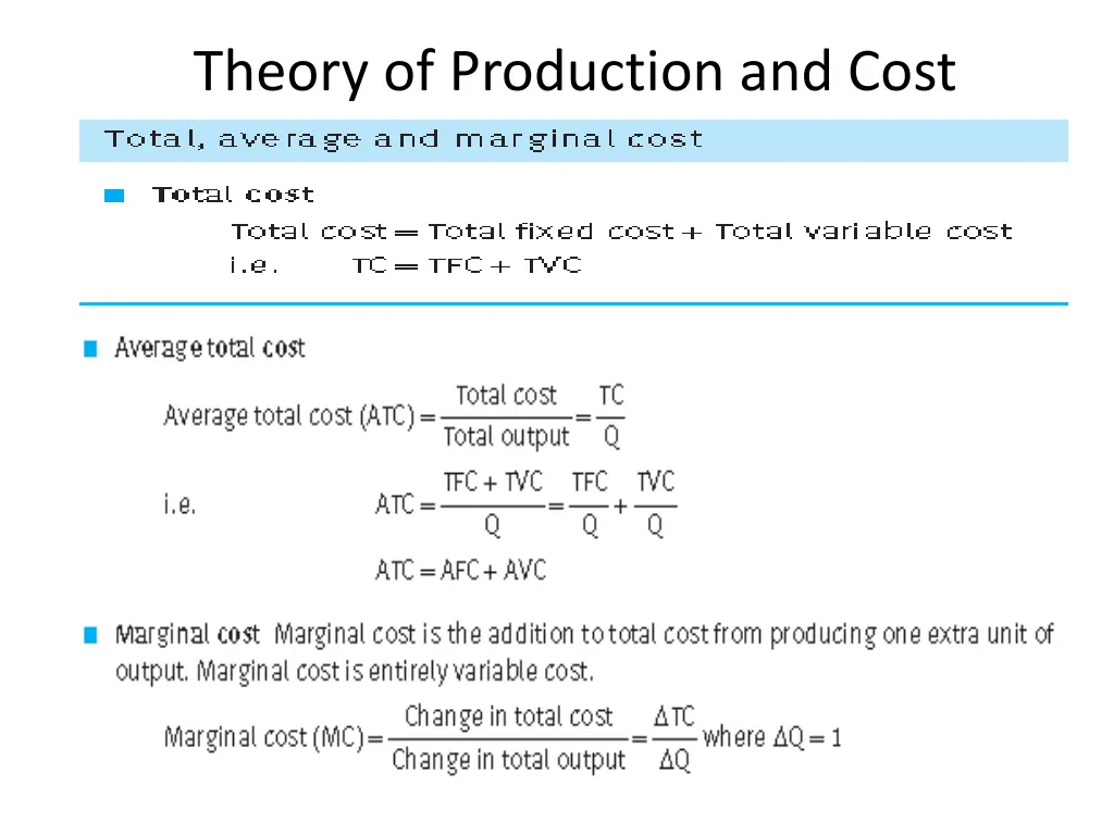 theory of production and cost 8