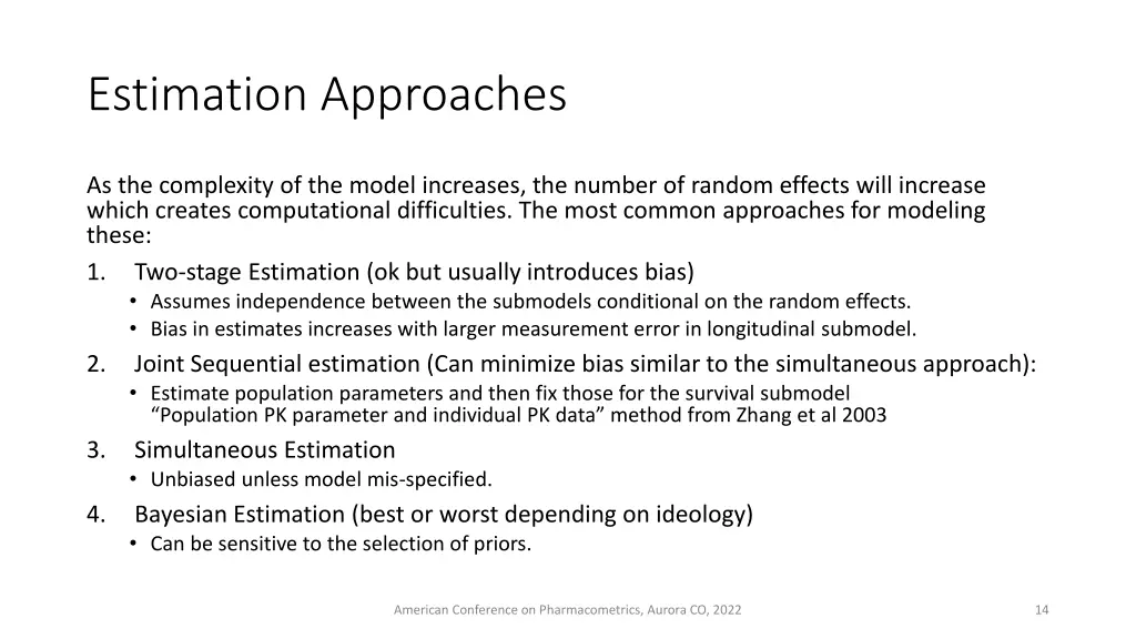 estimation approaches