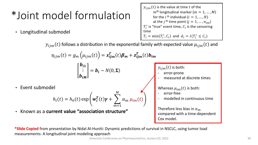 joint model formulation 2