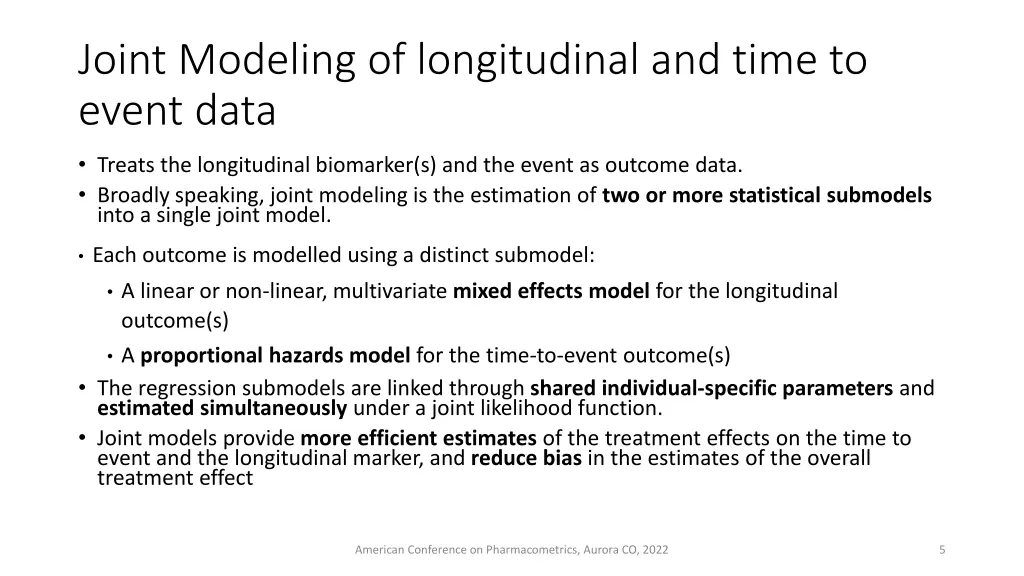 joint modeling of longitudinal and time to event
