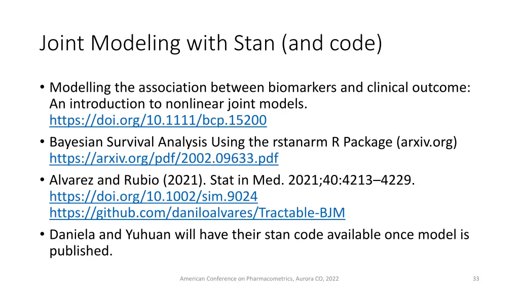 joint modeling with stan and code