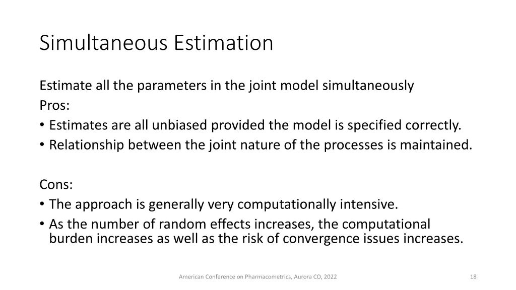 simultaneous estimation
