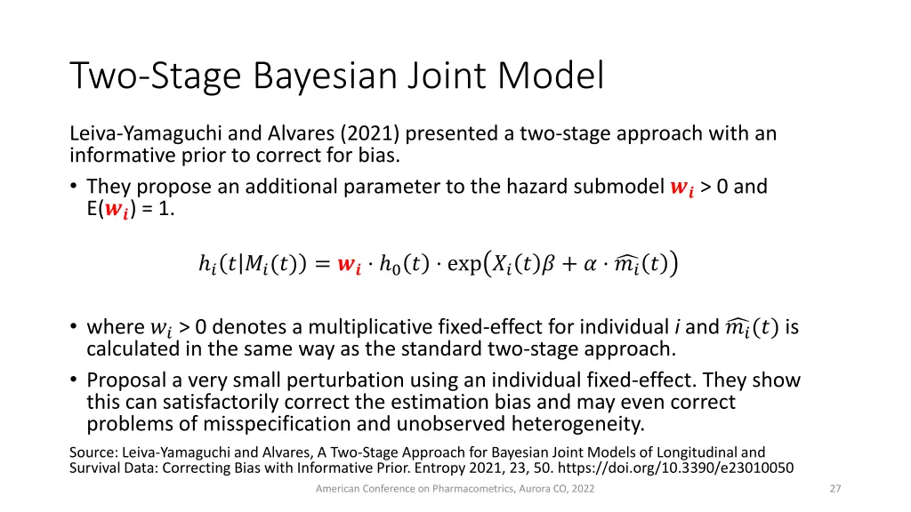 two stage bayesian joint model