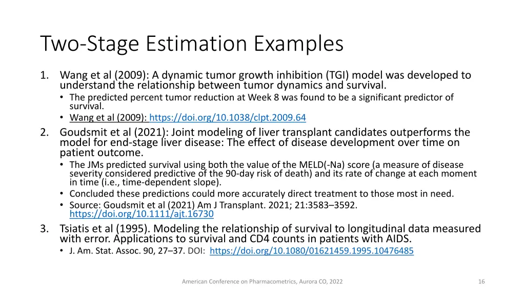 two stage estimation examples