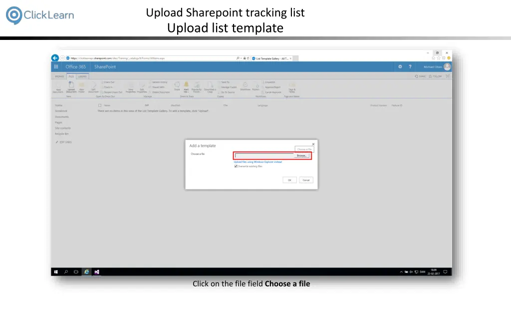 upload sharepoint tracking list upload list 5