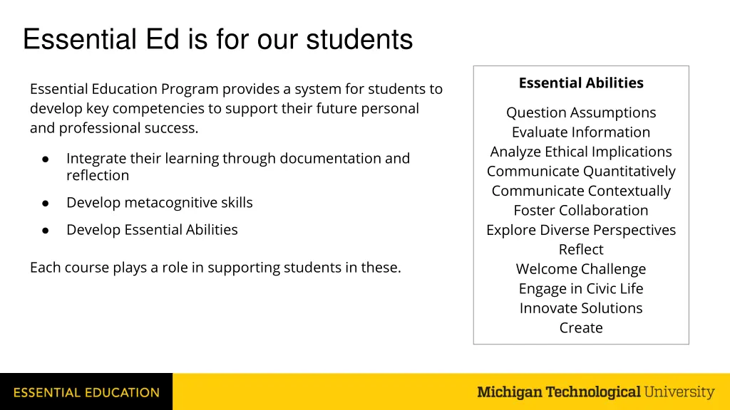 essential ed is for our students