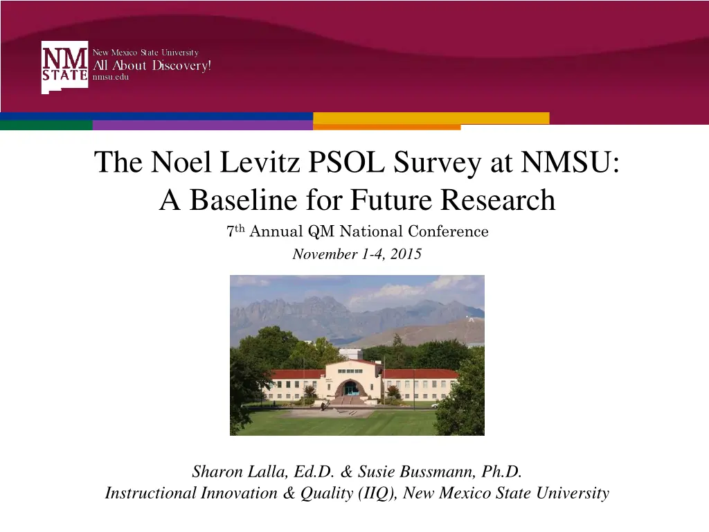 the noel levitz psol survey at nmsu a baseline