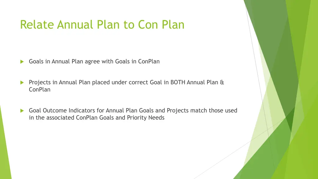 relate annual plan to con plan