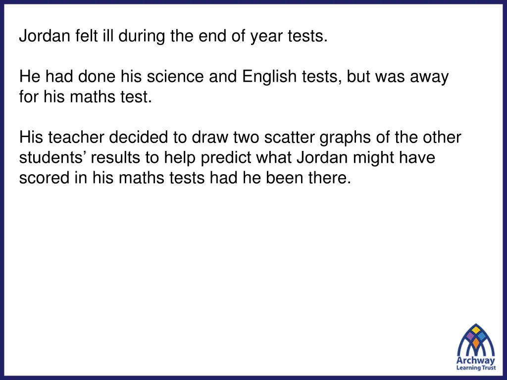 jordan felt ill during the end of year tests