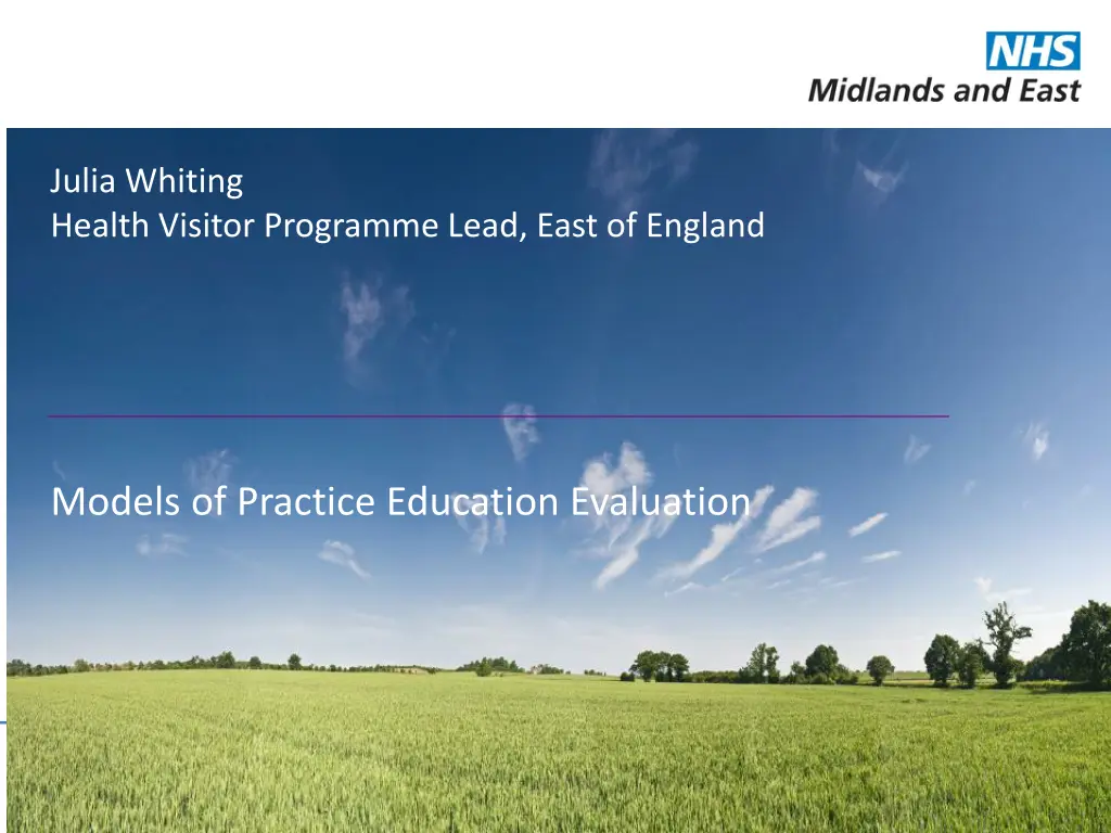 julia whiting health visitor programme lead east