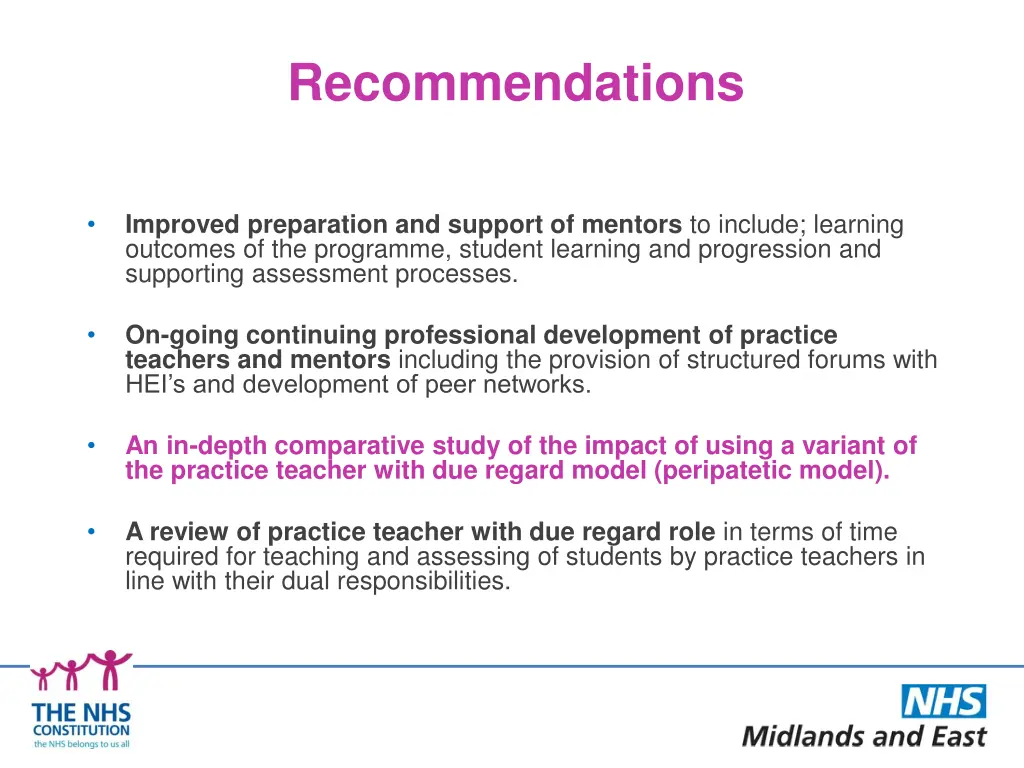 recommendations