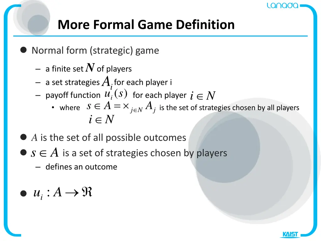 more formal game definition
