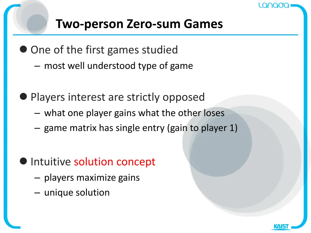 two person zero sum games