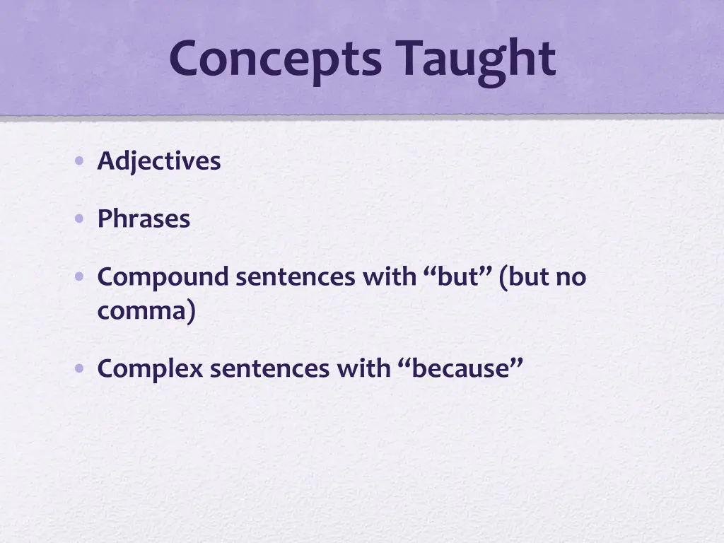 concepts taught 2