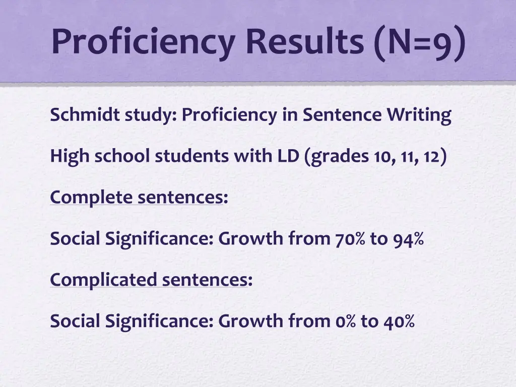 proficiency results n 9