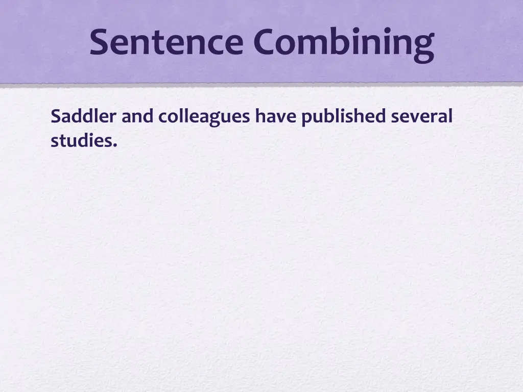 sentence combining
