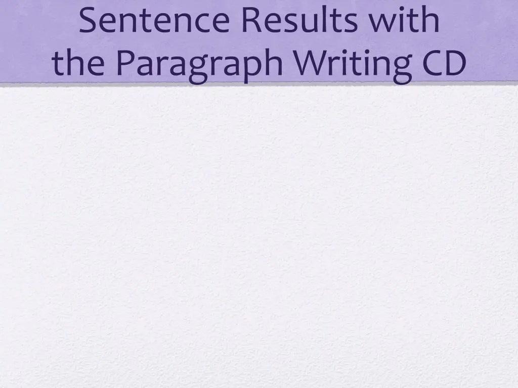 sentence results with the paragraph writing cd