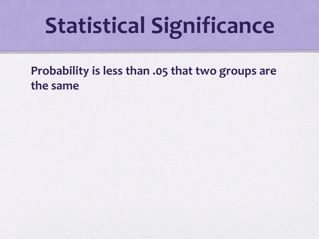 statistical significance