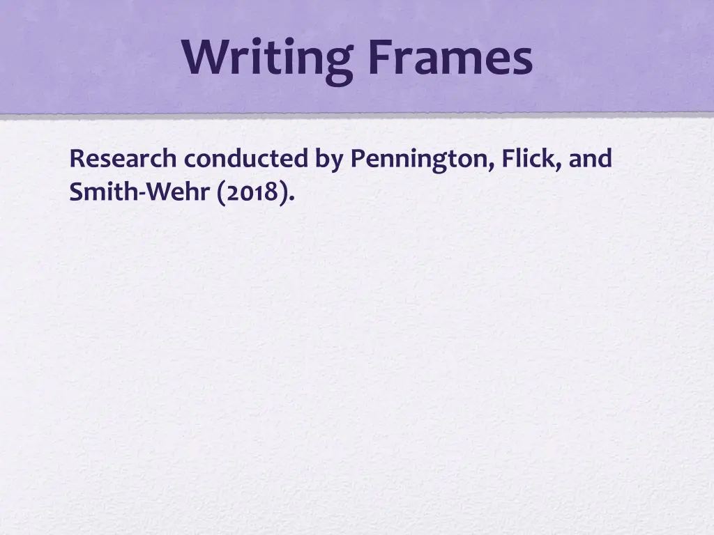 writing frames