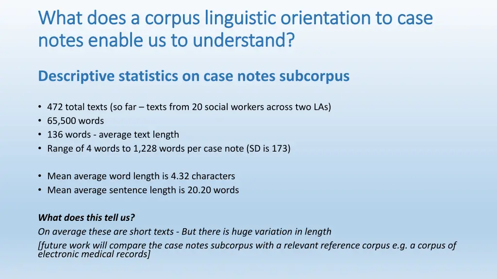 what does a corpus linguistic orientation to case