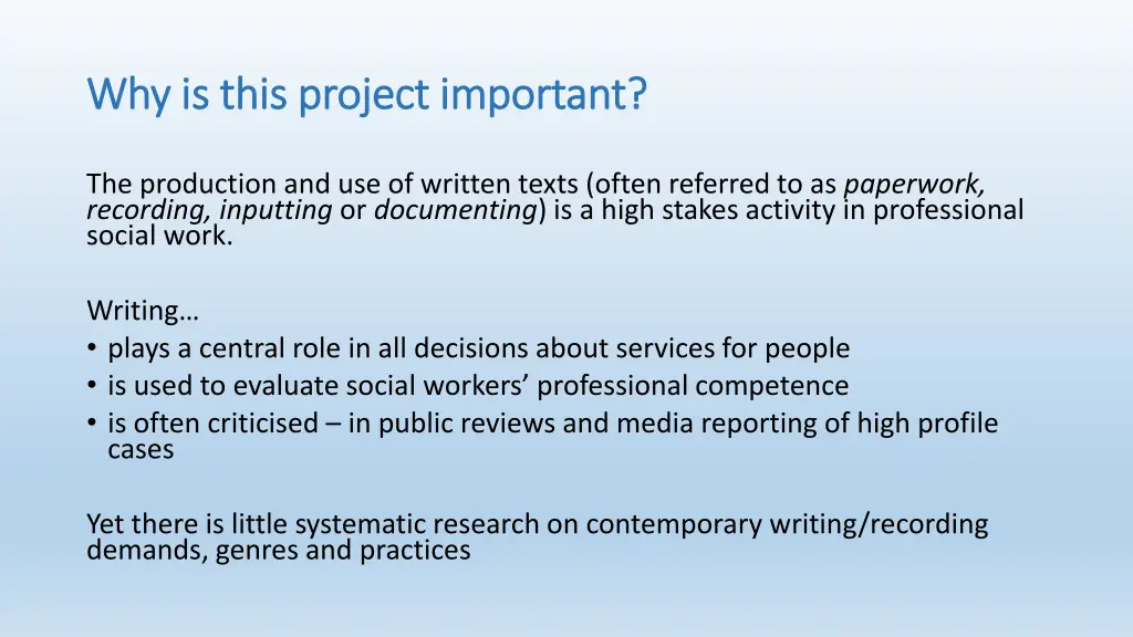 why is this project important why is this project