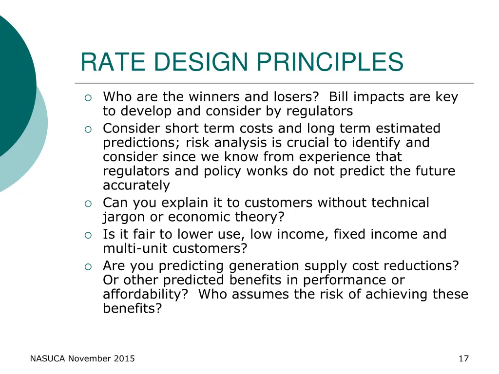 rate design principles