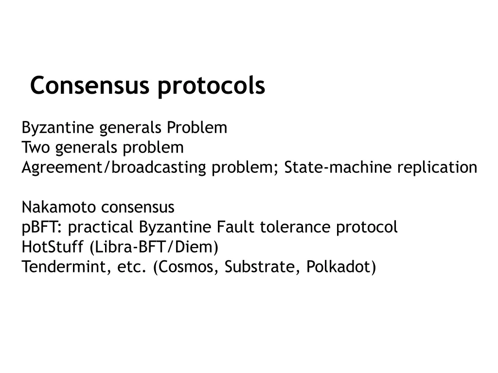 consensus protocols