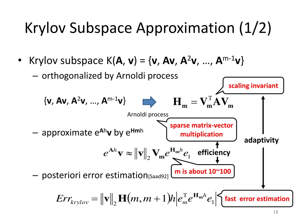 krylov subspace approximation 1 2