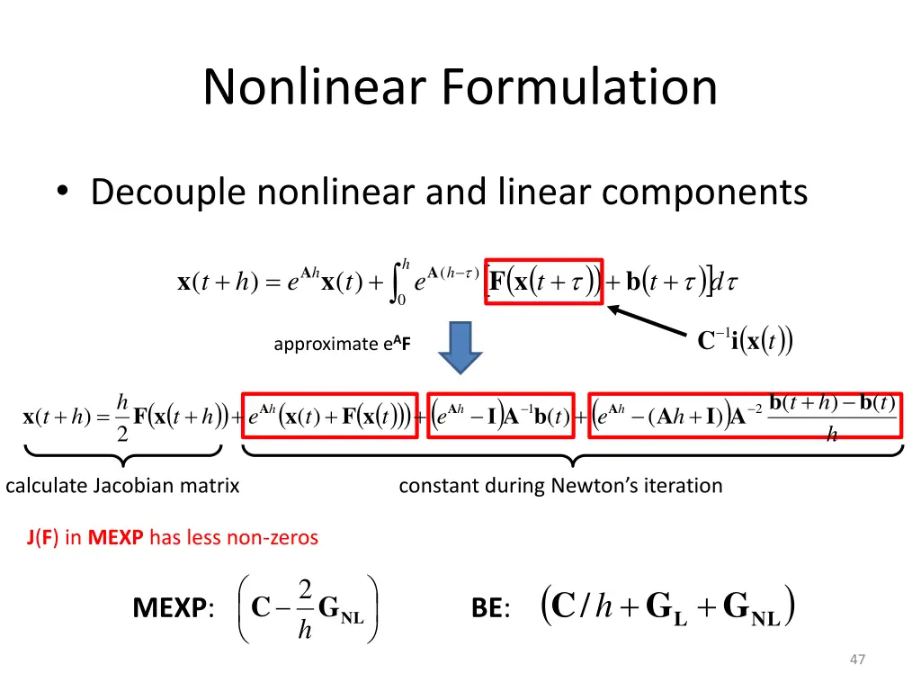 nonlinear formulation